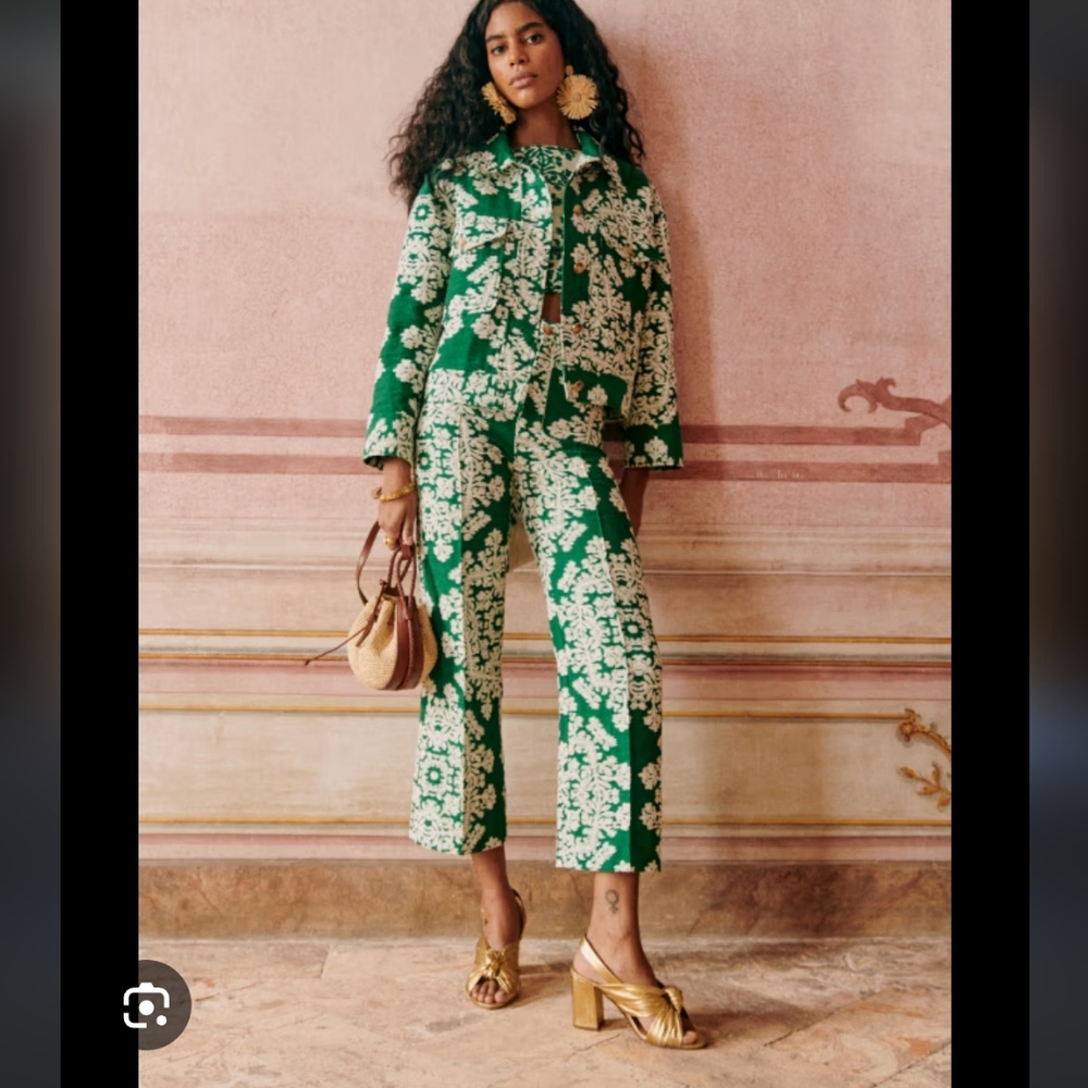 NWT Sezane Editions Lee Floral Jacket In Jacquard Arabesque Sz 40 / 8 US